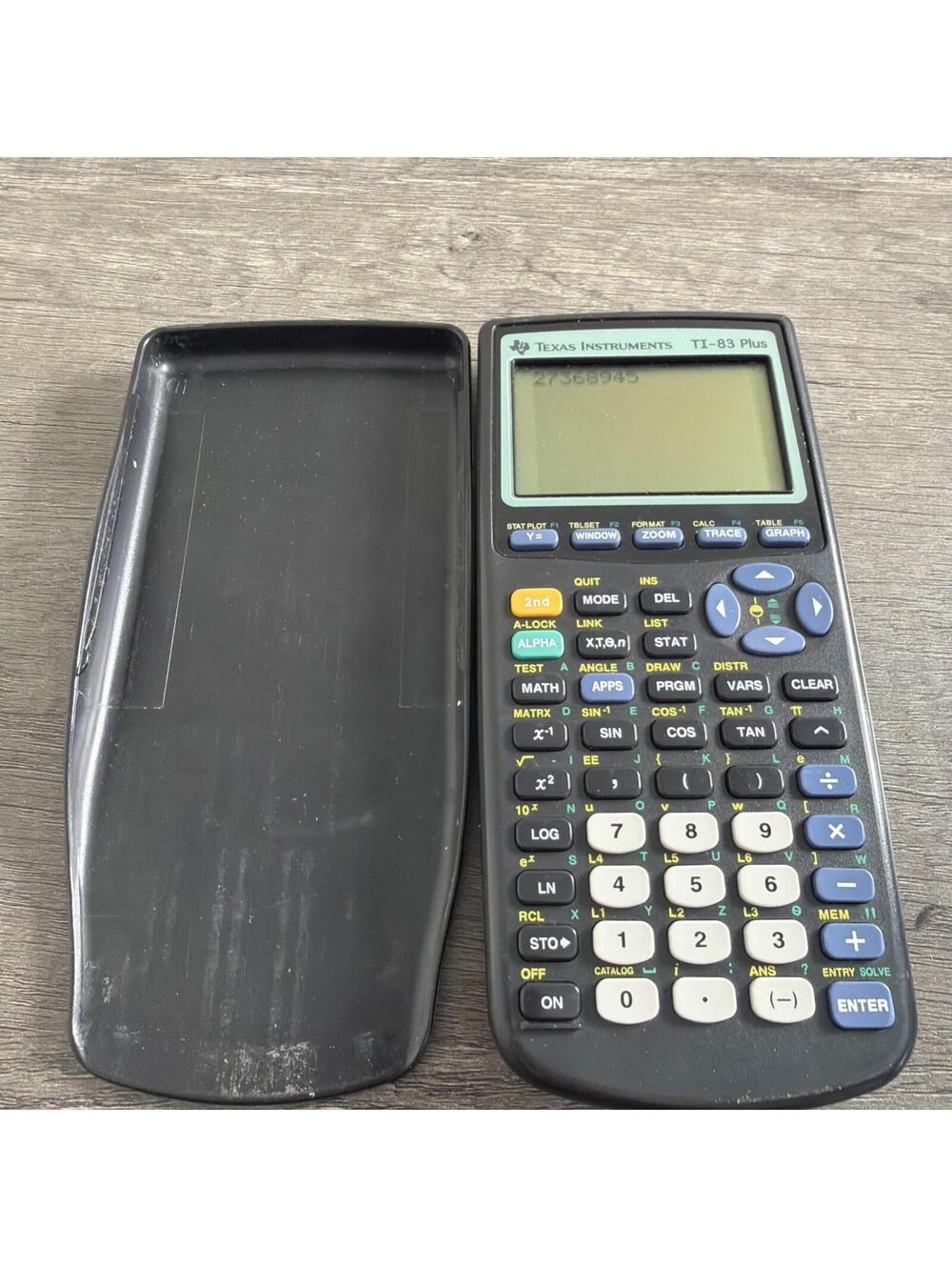 Texas Instruments TI-83 Plus Graphing Calculator Black Cover Tested Working